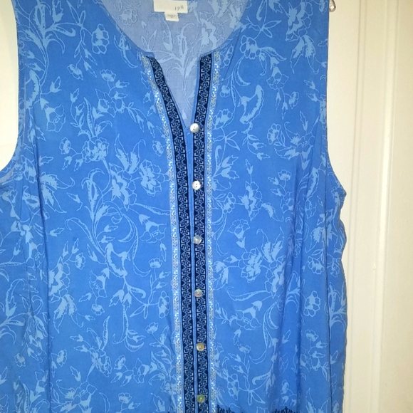 J. Jill Tops Ladies J Jill Sleeveless Buttonfront Tunic Shirt